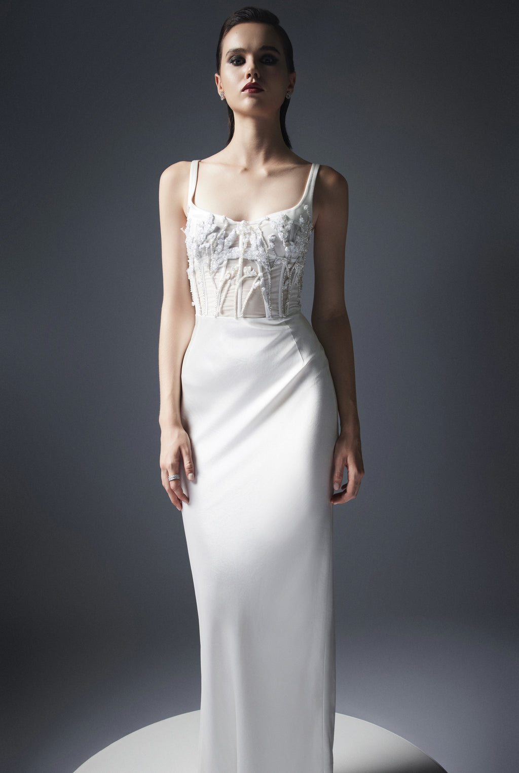Corset-style evening gown