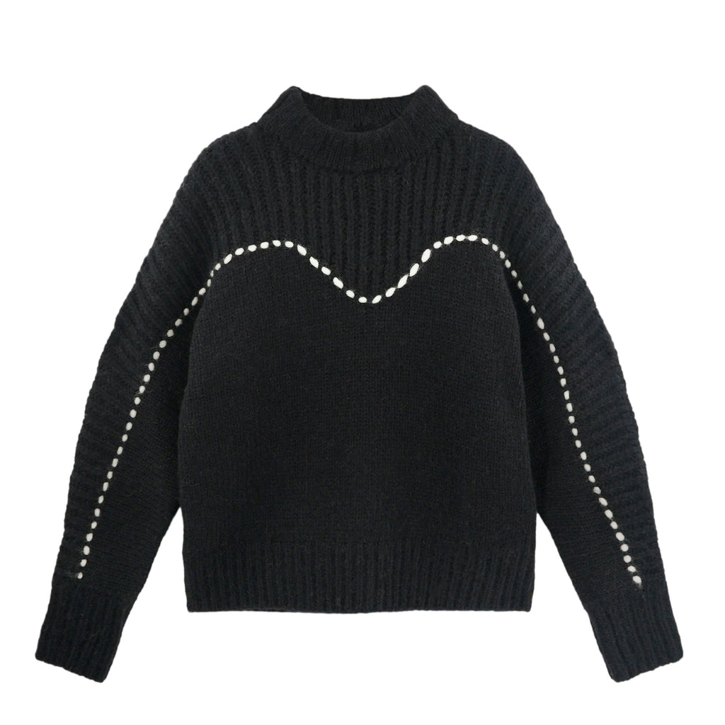 Pullover in Black/Ivory