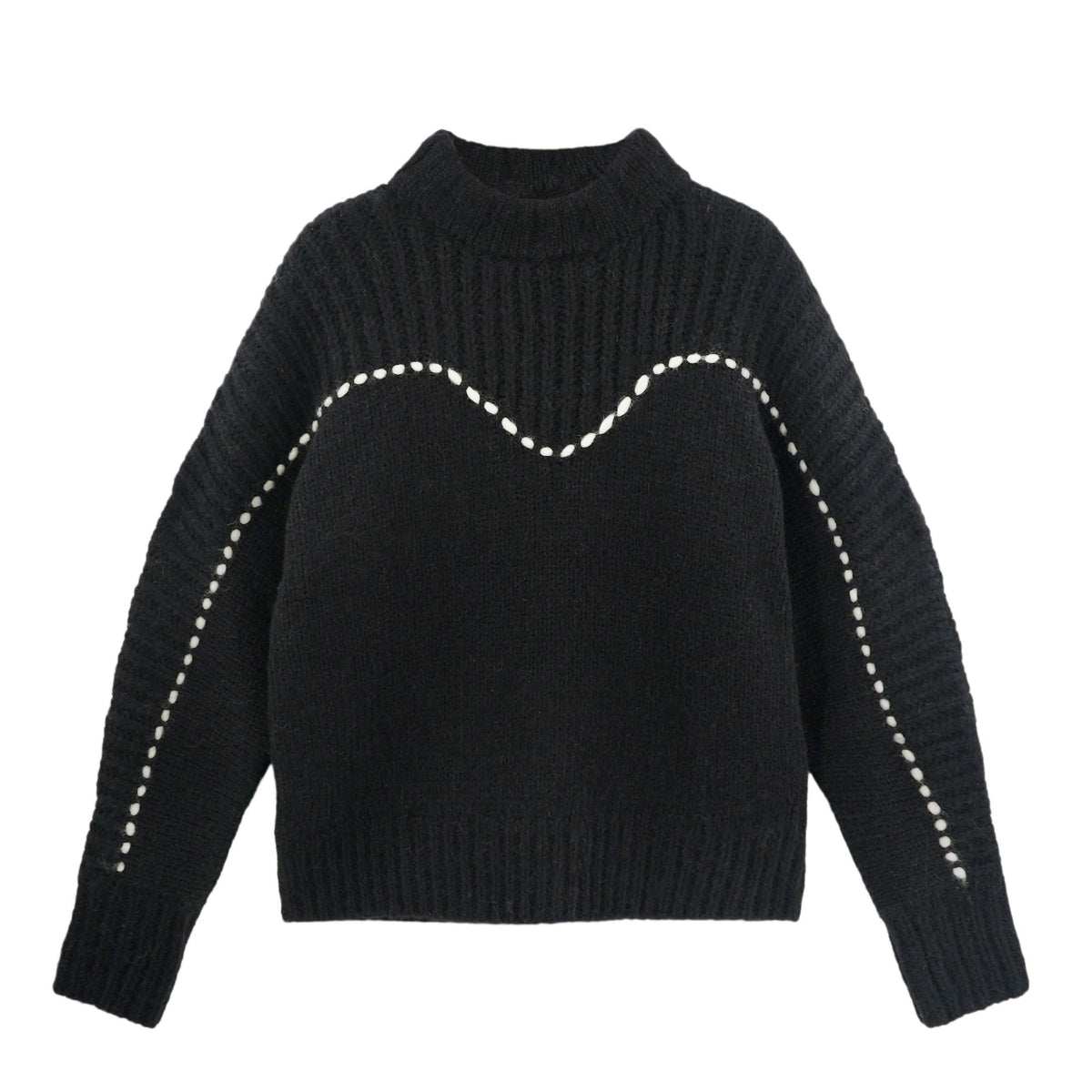 Pullover in Black/Ivory