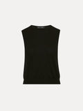 Black Round Neck Sleeveless Sweater‌