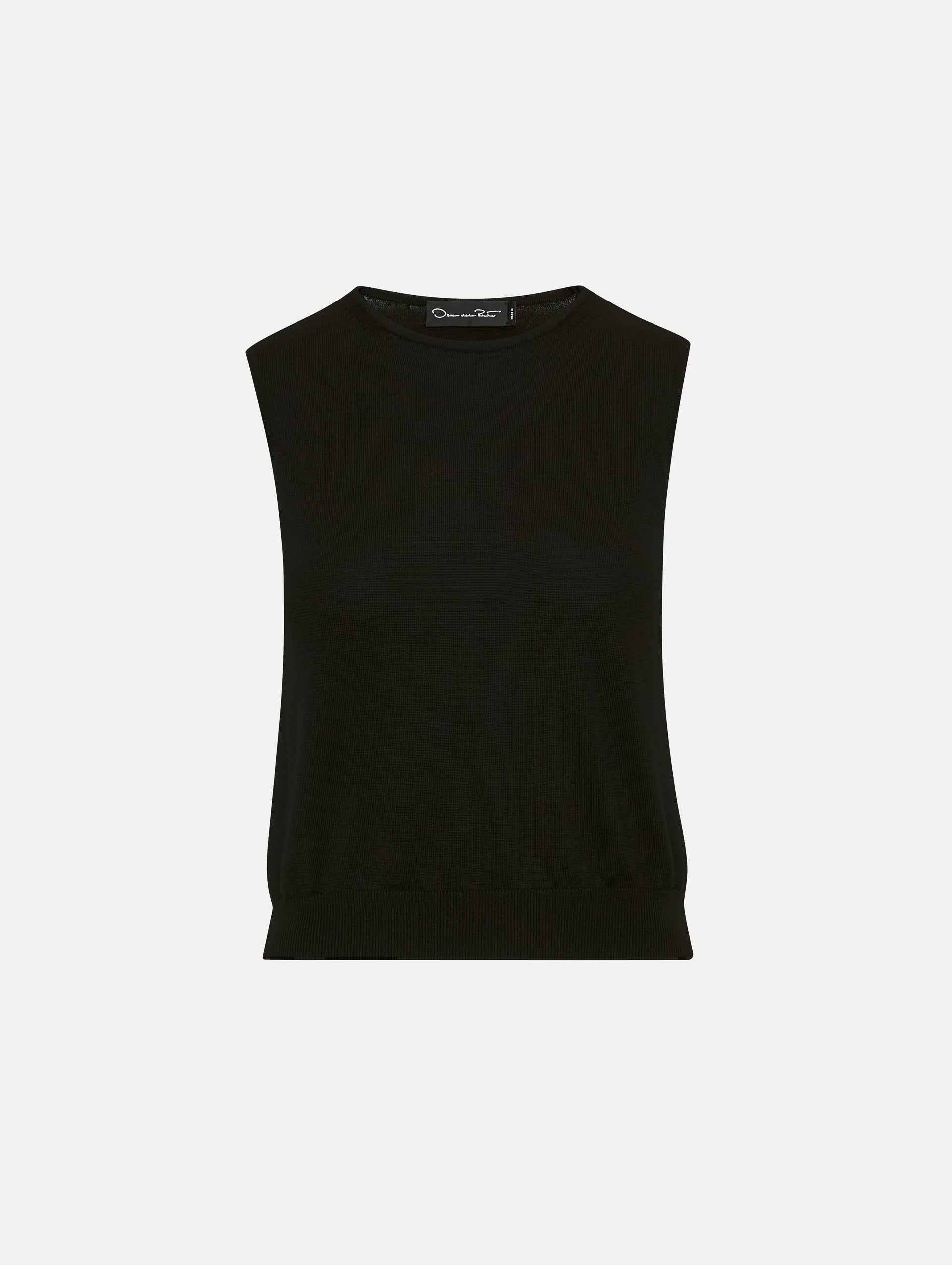 Black Round Neck Sleeveless Sweater‌