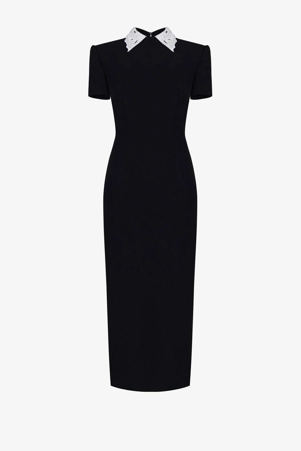 Embroidered collar with holes dress
