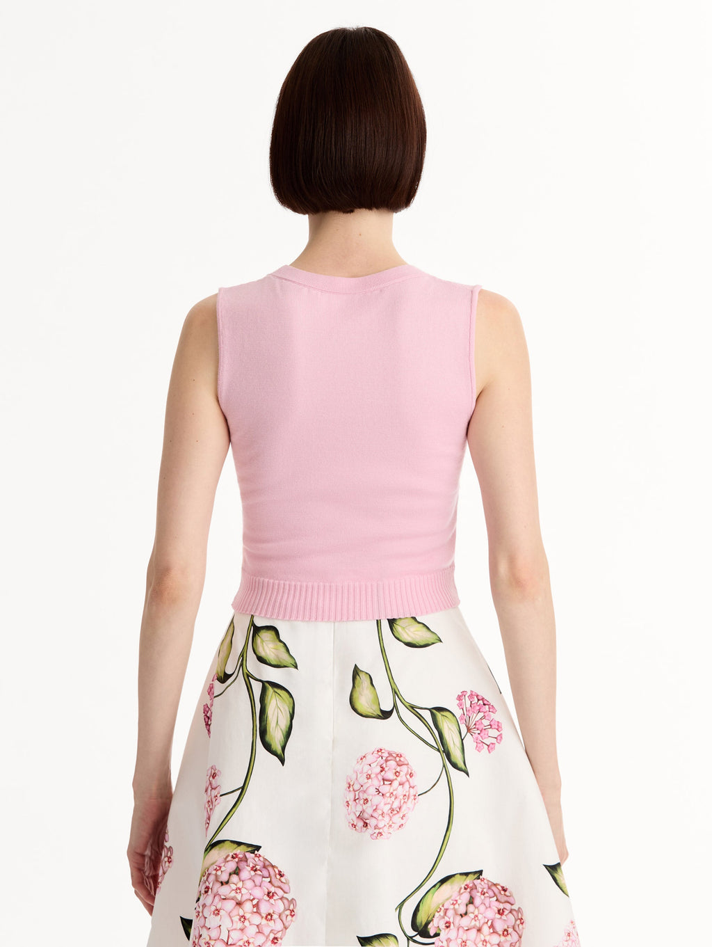 Pink Ribbed Sleeveless Sweater‌