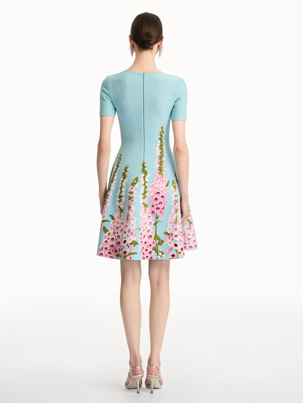 Blue Embroidered A-Line Gown