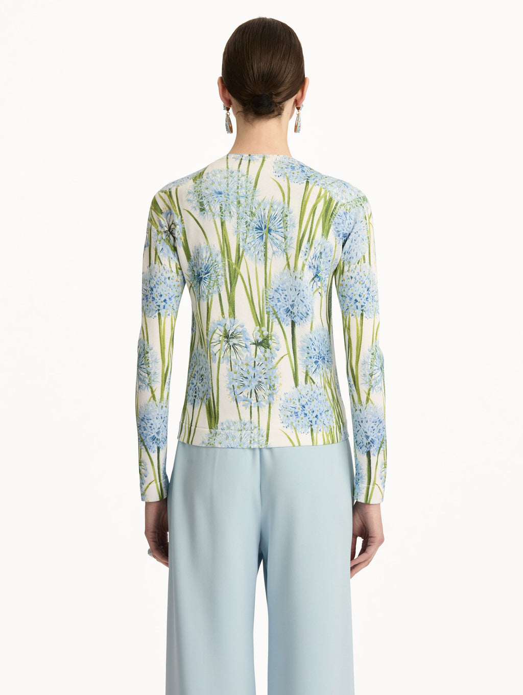 Cream Embroidered Flower Cardigan