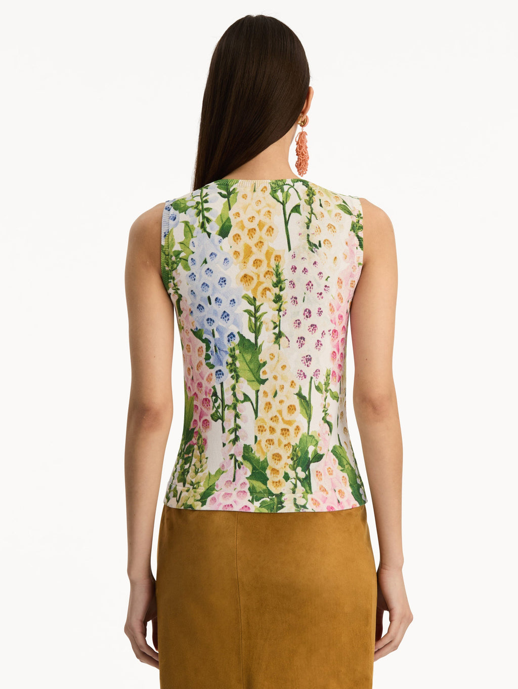 Botanical Print Sleeveless Blouse