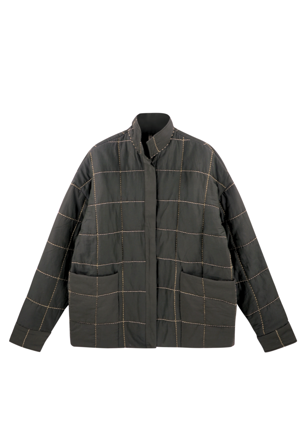 Quilted Jacket in Black Olive