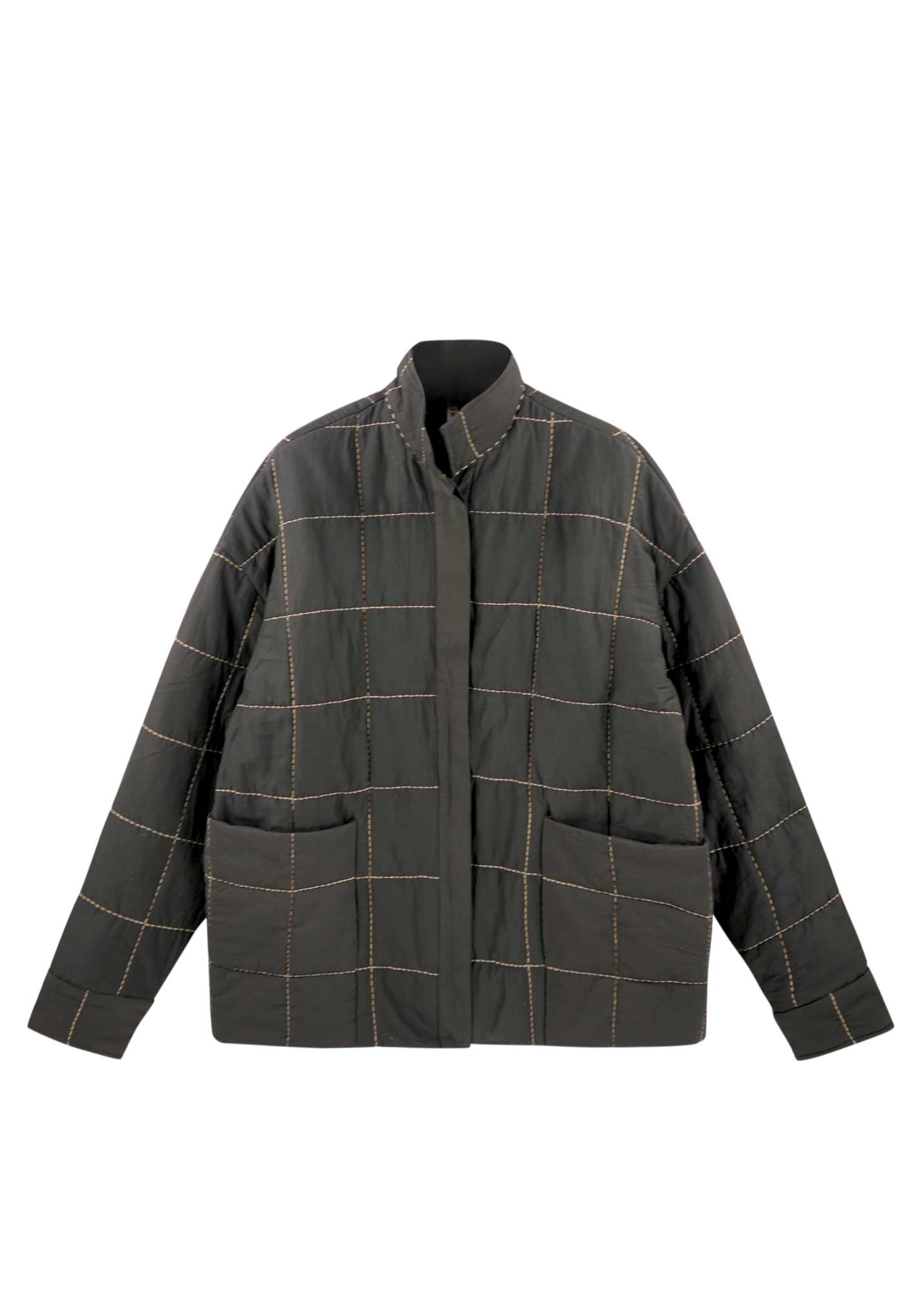 Quilted Jacket in Black Olive