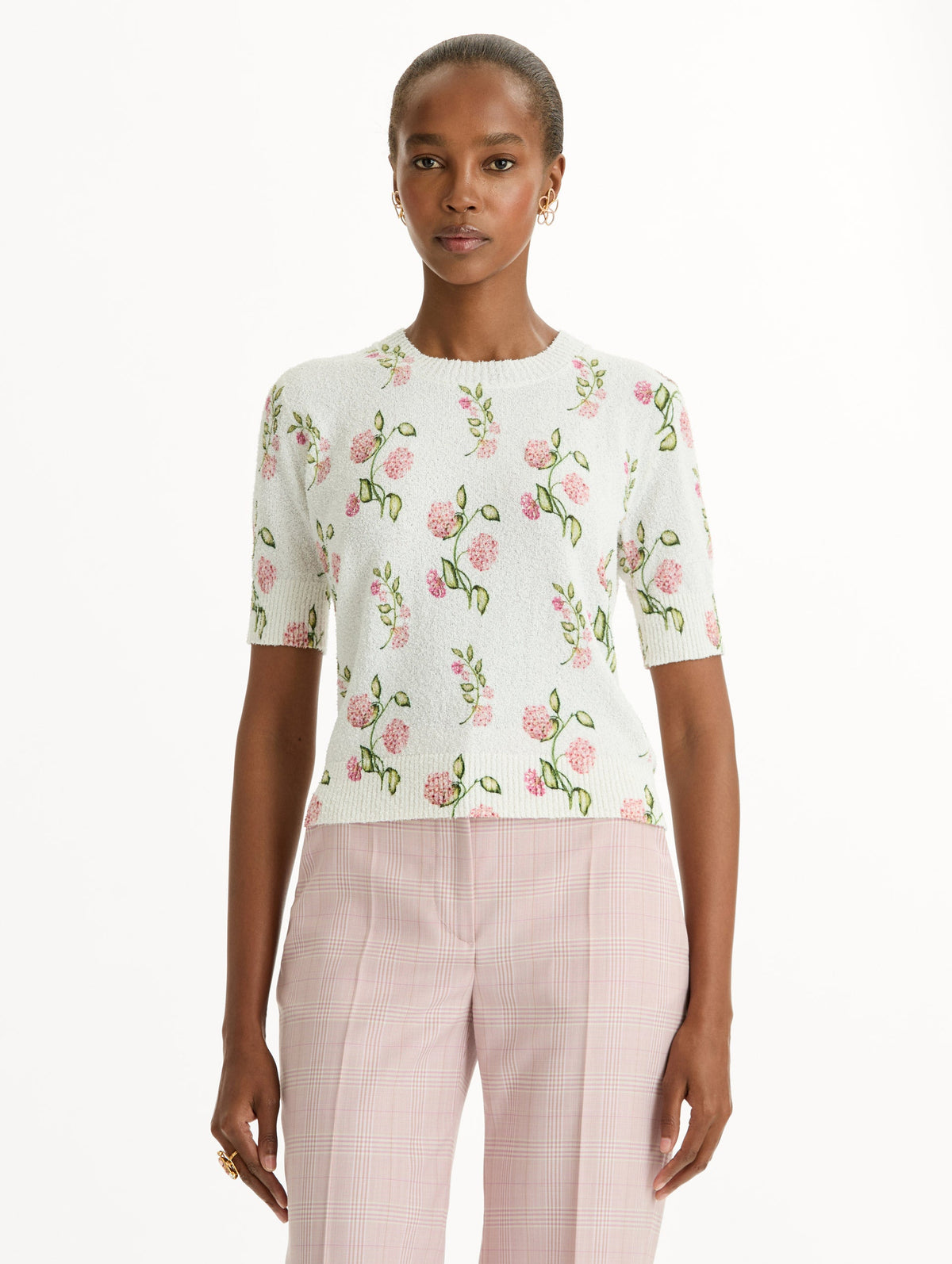 Short Sleeve Floral Cardigan‌