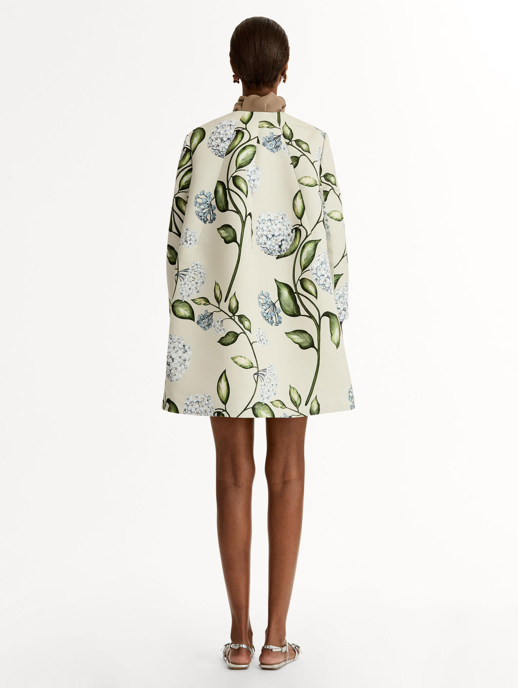 Floral Pattern Open-Front Coat