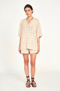 Pointelle Knit Top in Shell