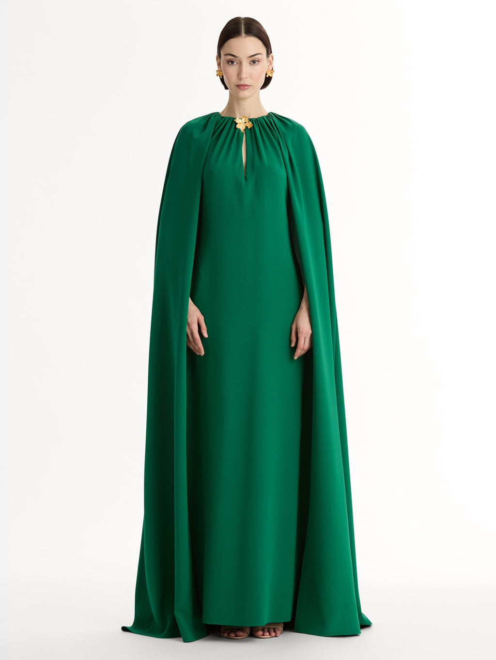 High-Neck Green Maxi Dress