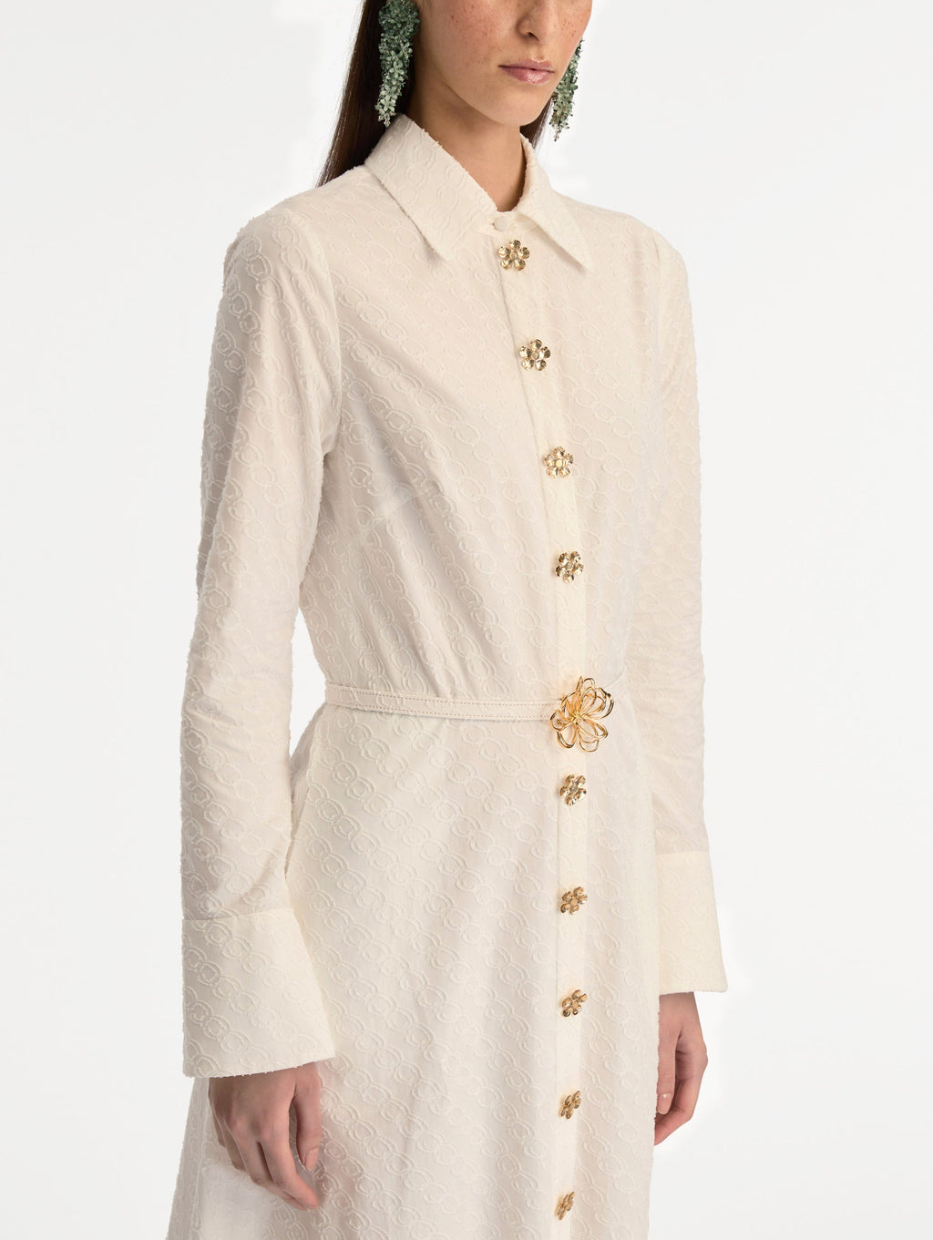 Elegant Buttoned Floor-Length Dress