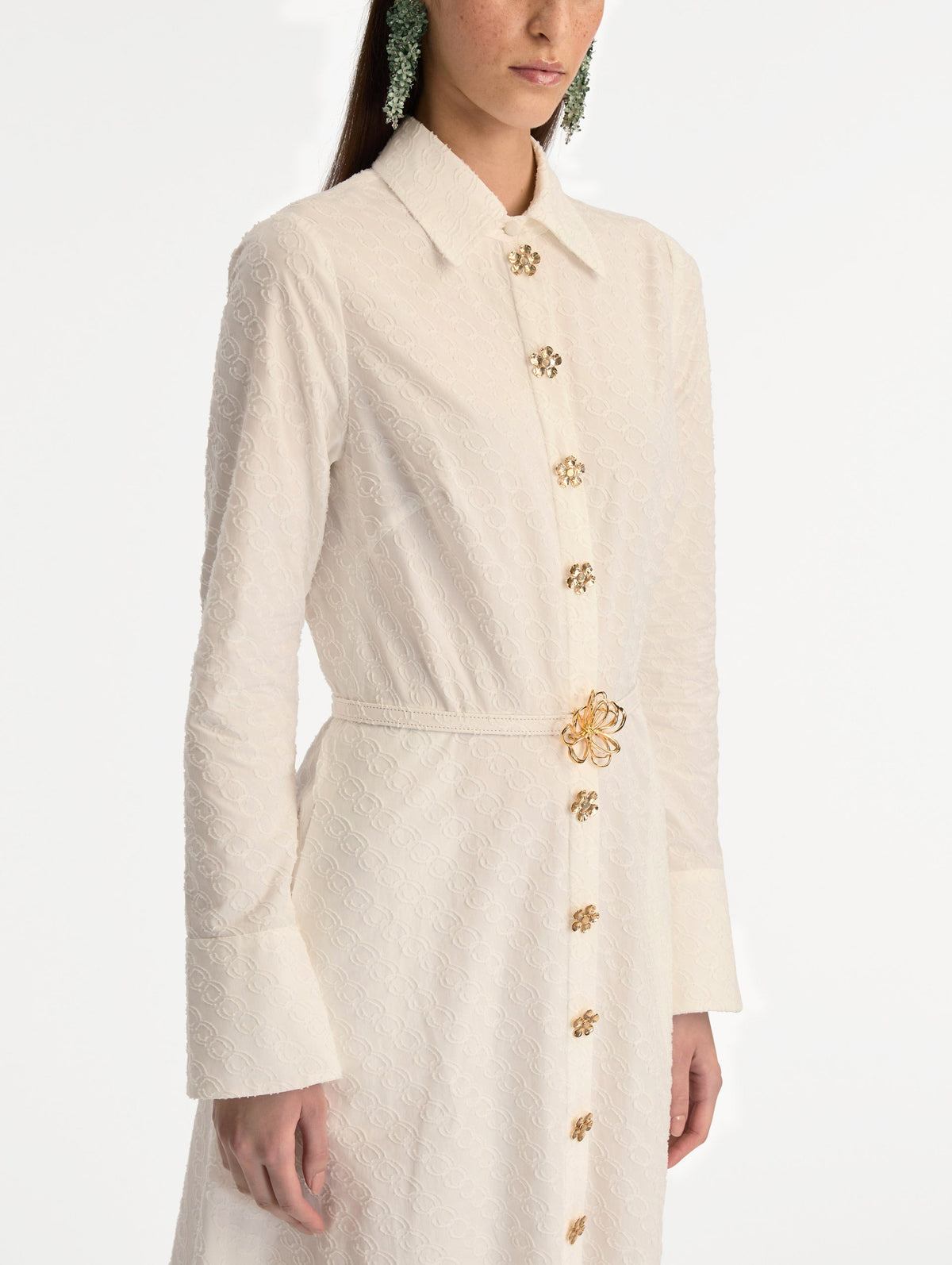 Elegant Buttoned Floor-Length Dress