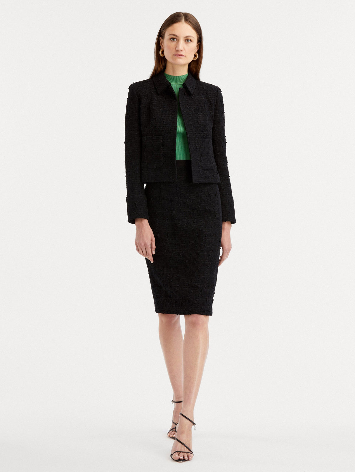 Black Tweed Cropped Jacket
