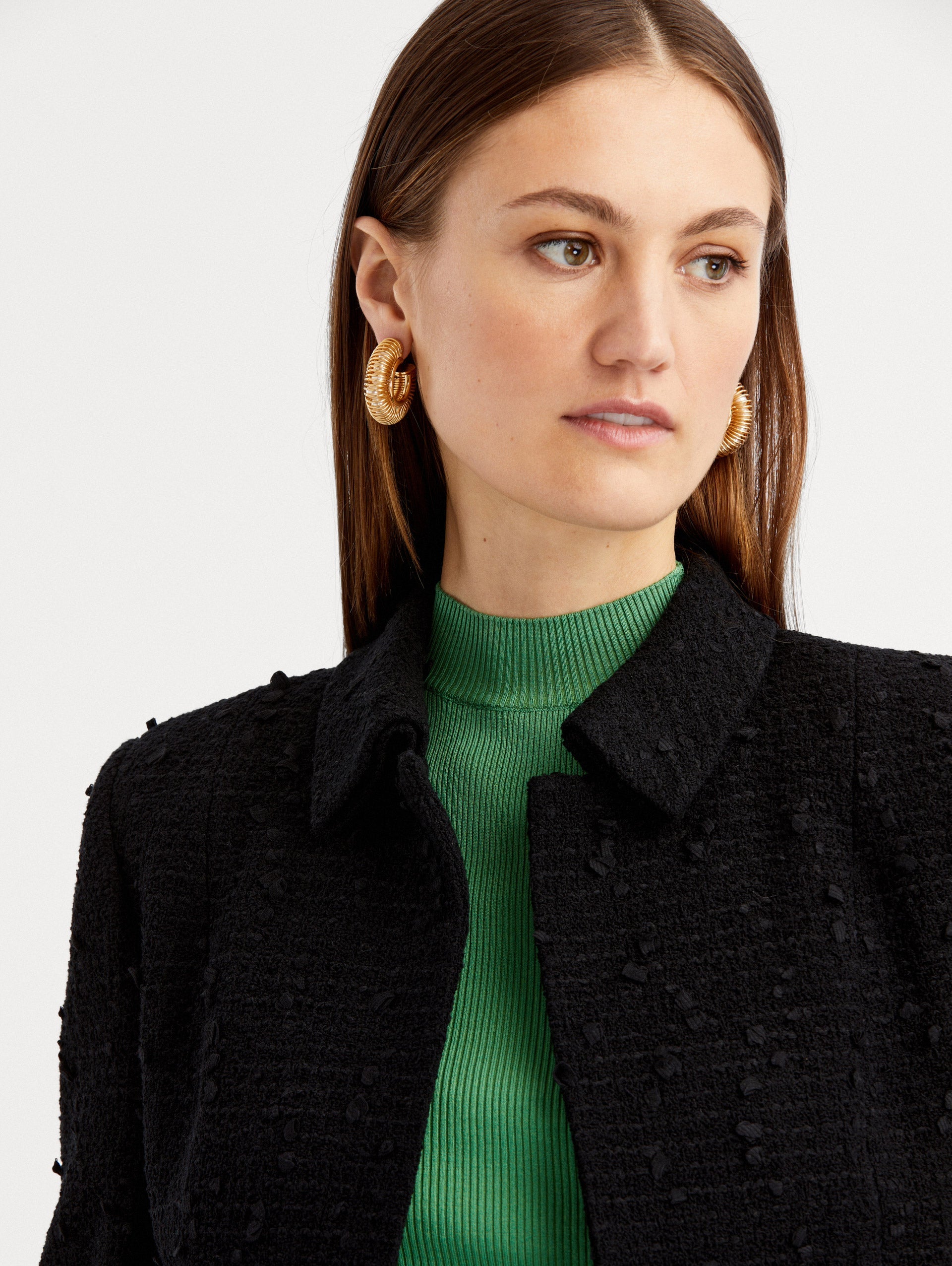 Black Tweed Cropped Jacket