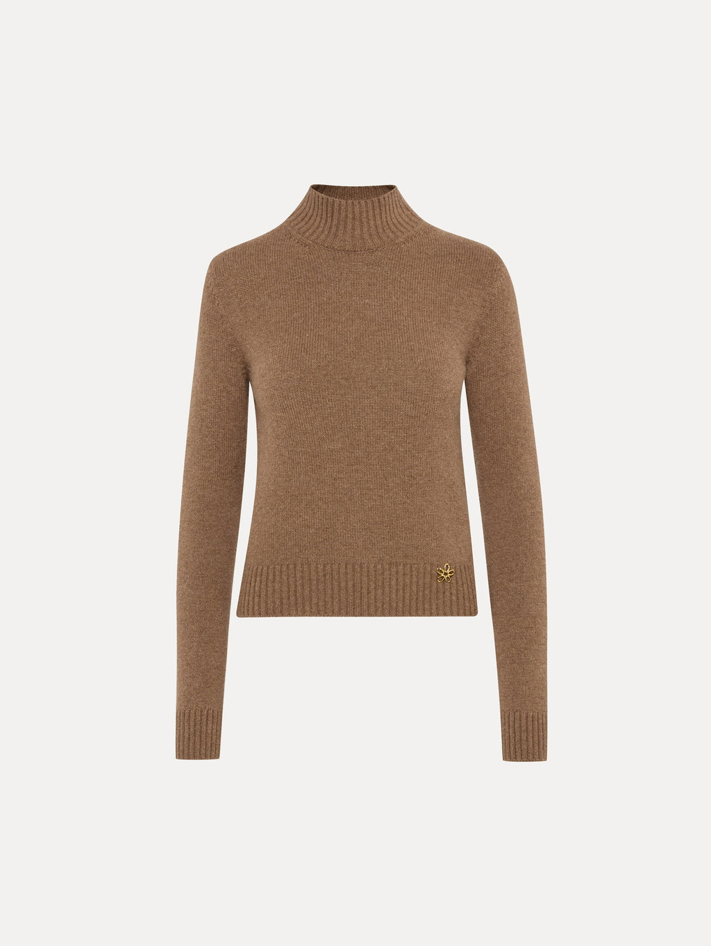 Brown Minimalist Turtleneck Sweater‌
