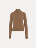 Brown Minimalist Turtleneck Sweater‌