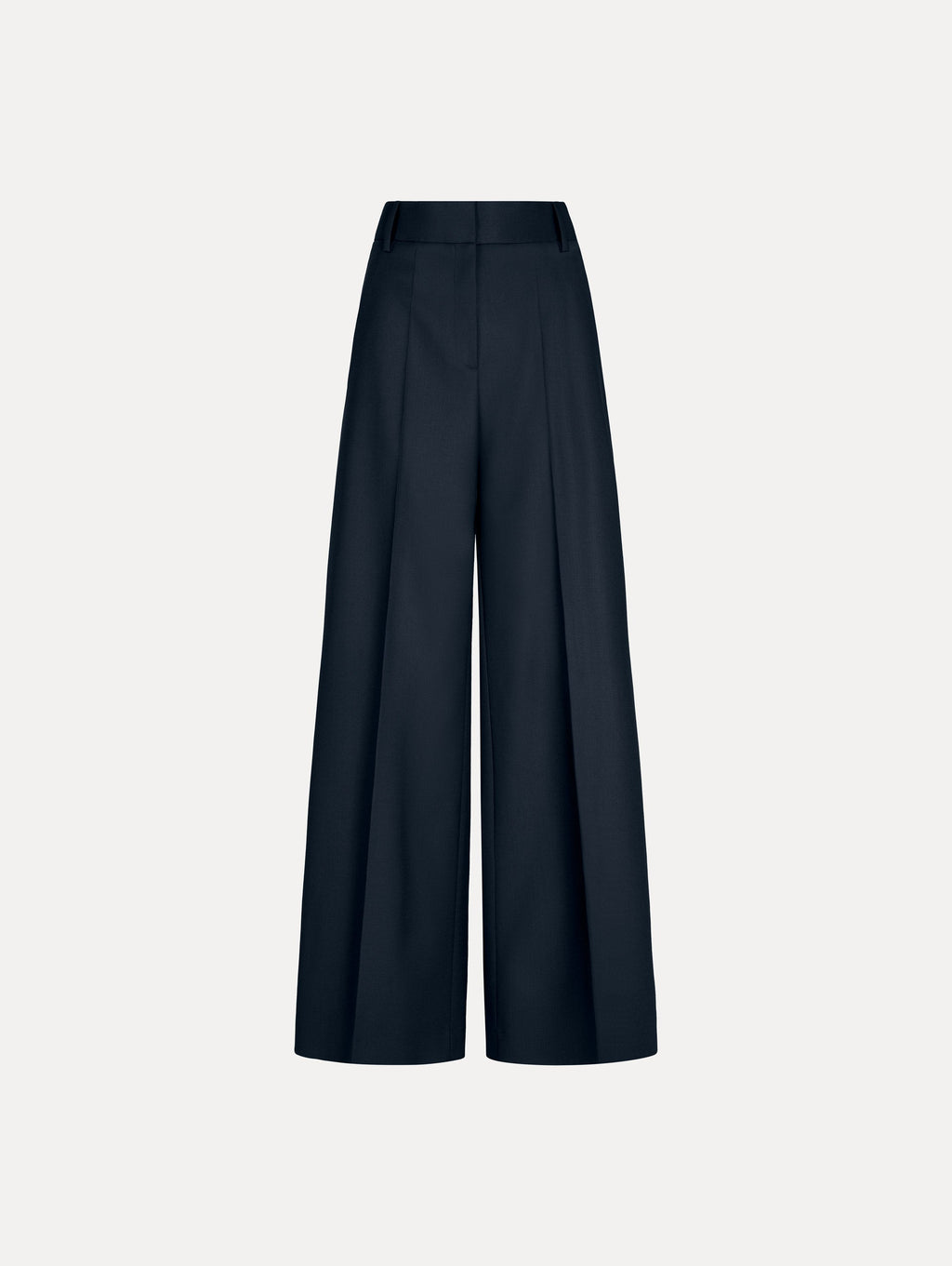 Navy High-Waisted Wide Leg Trousers