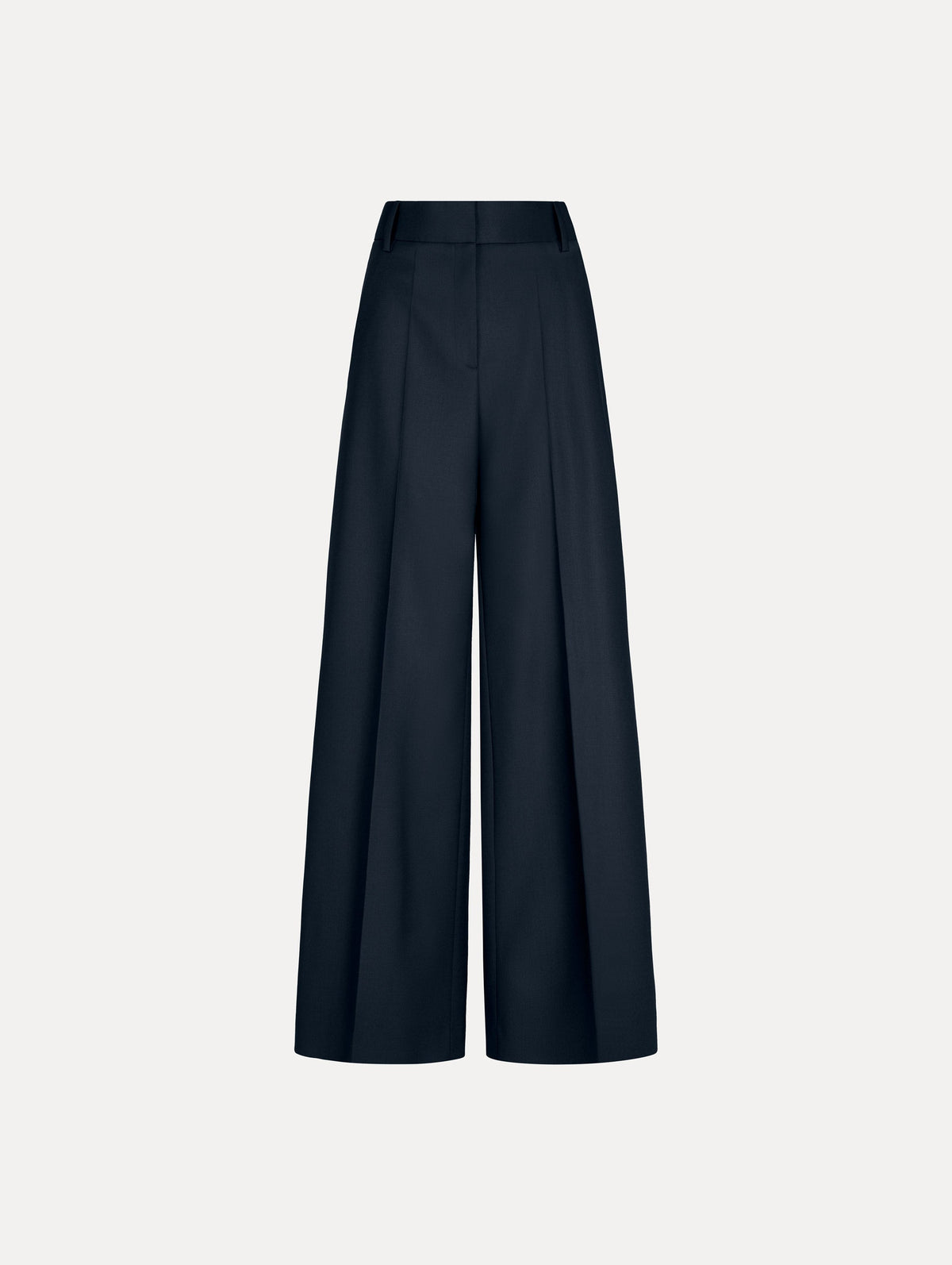 Navy High-Waisted Wide Leg Trousers
