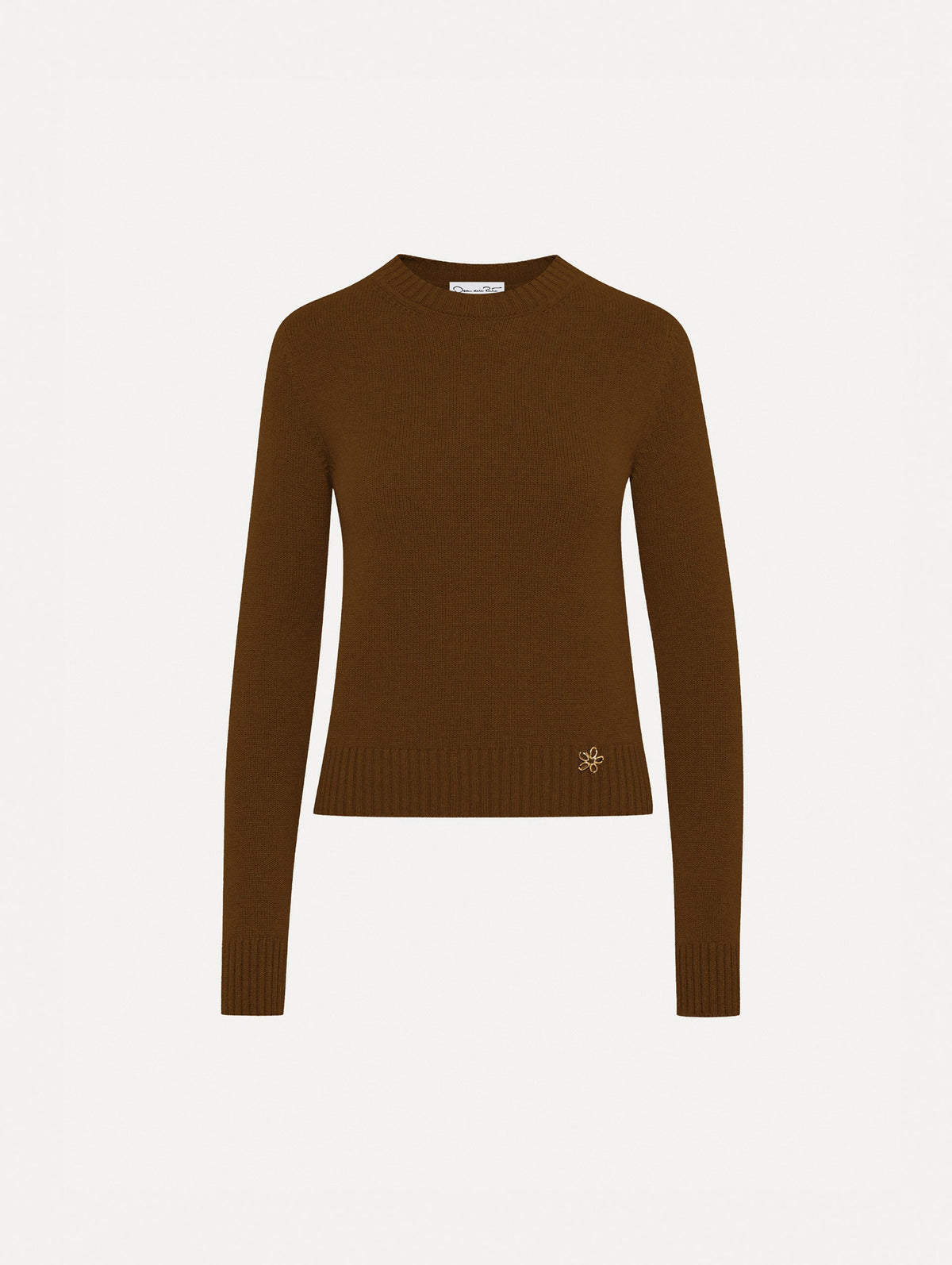Brown Ribbed Long Sleeve Sweater‌