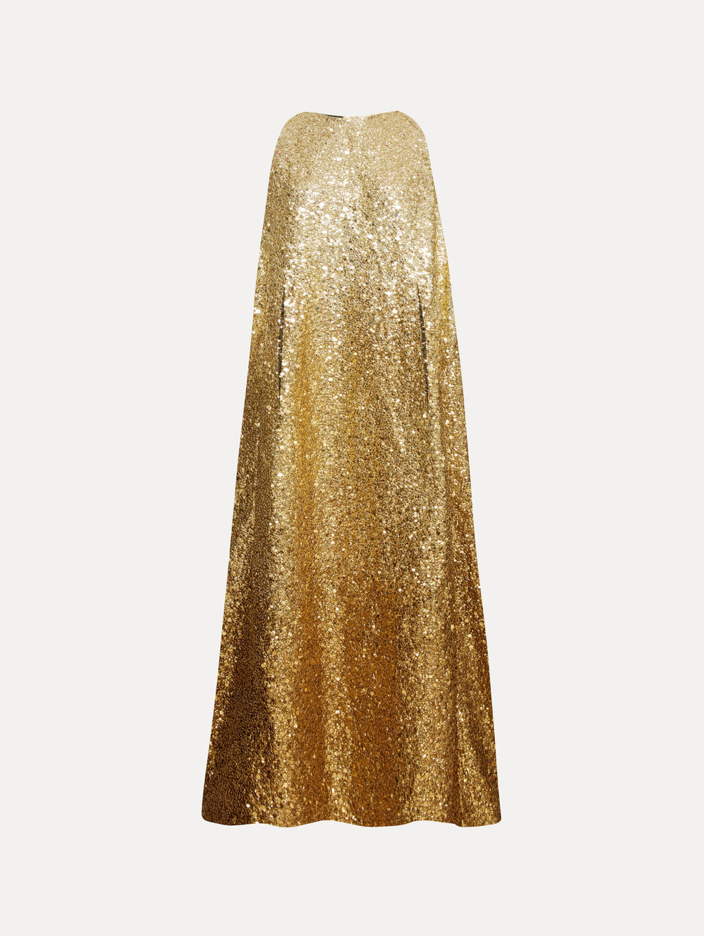 Long-Sleeve Gold sequin Evening Gown