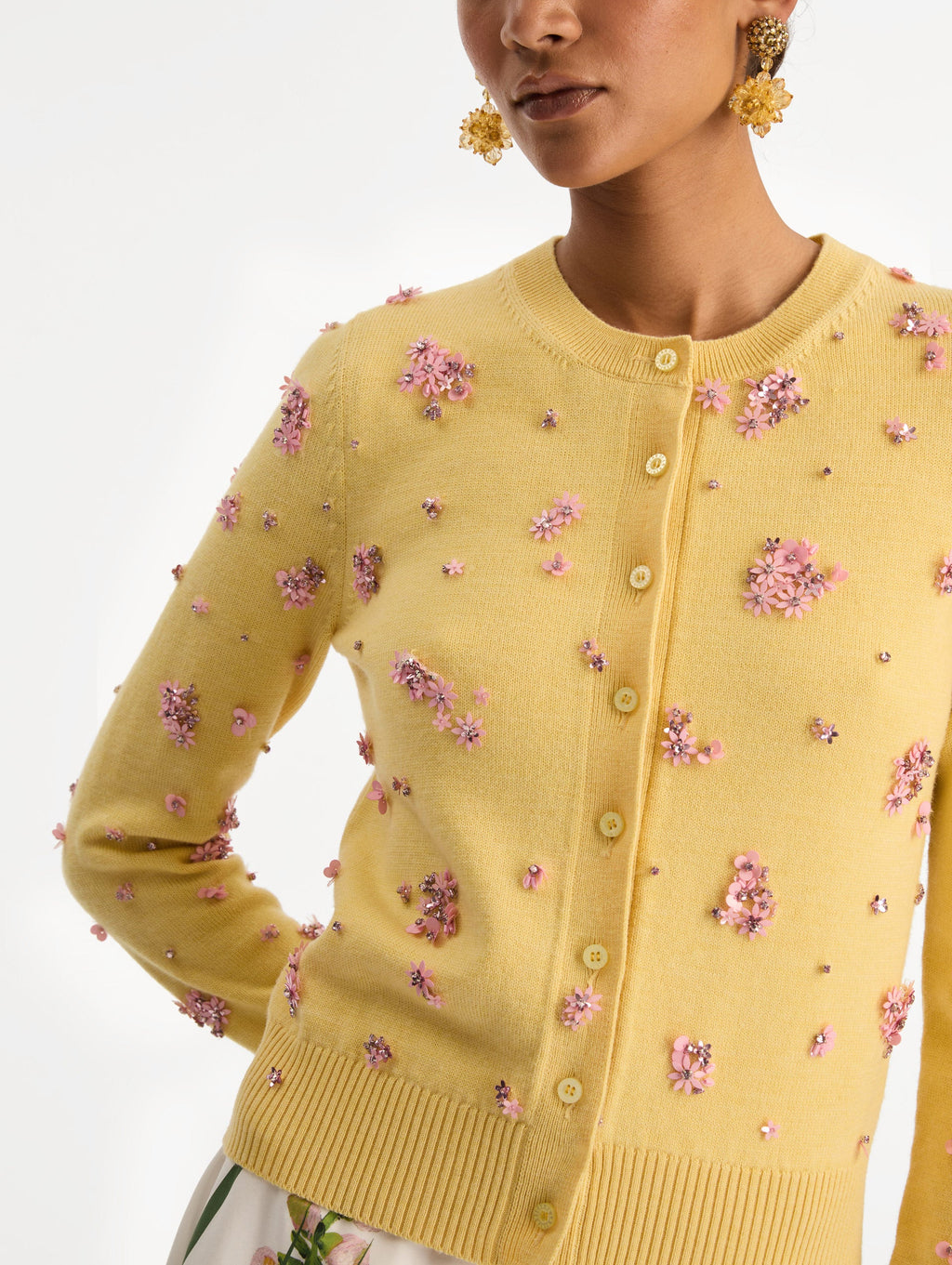 Pink Embellished Long Sleeve Cardigan