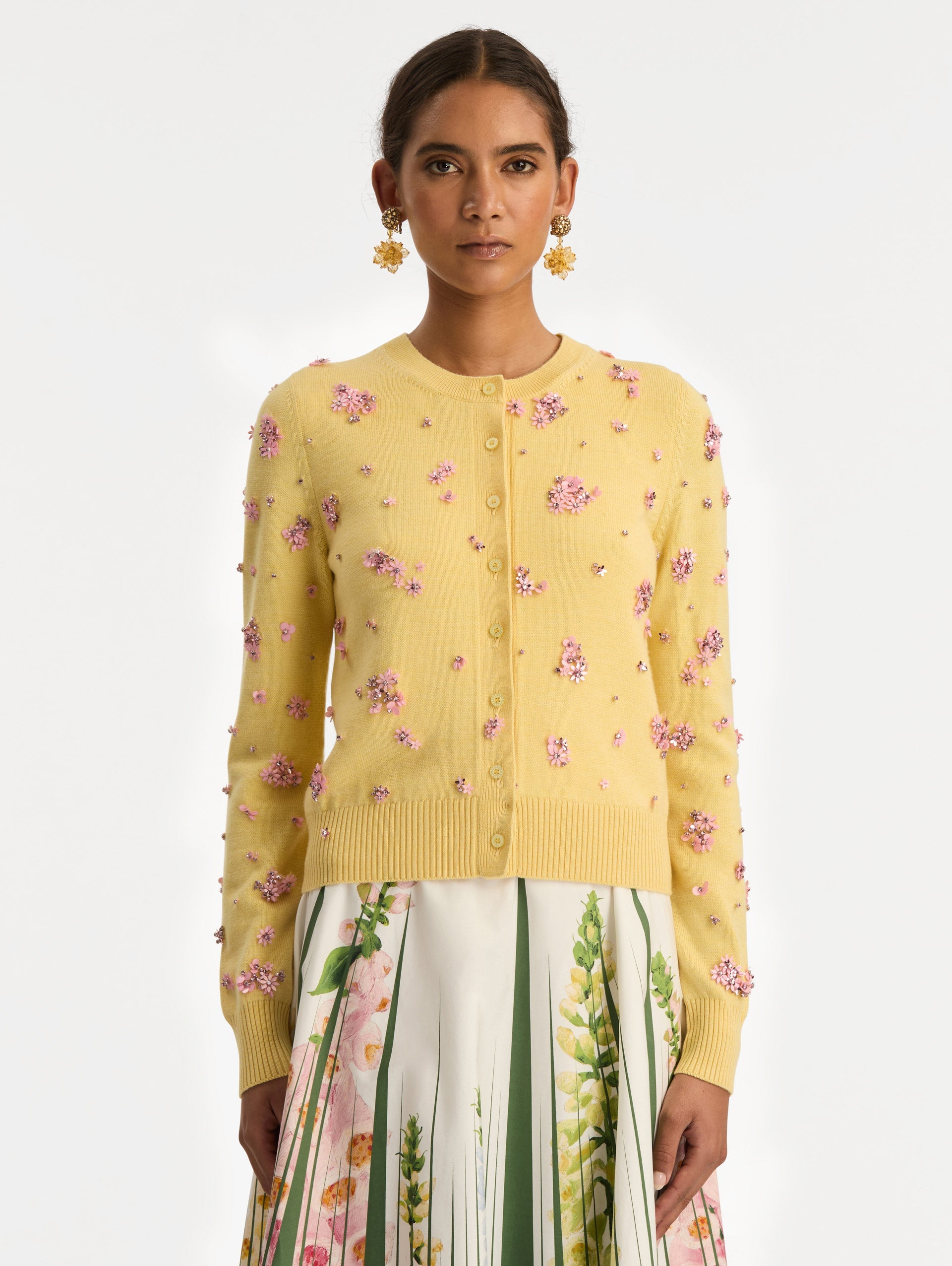 Pink Embellished Long Sleeve Cardigan