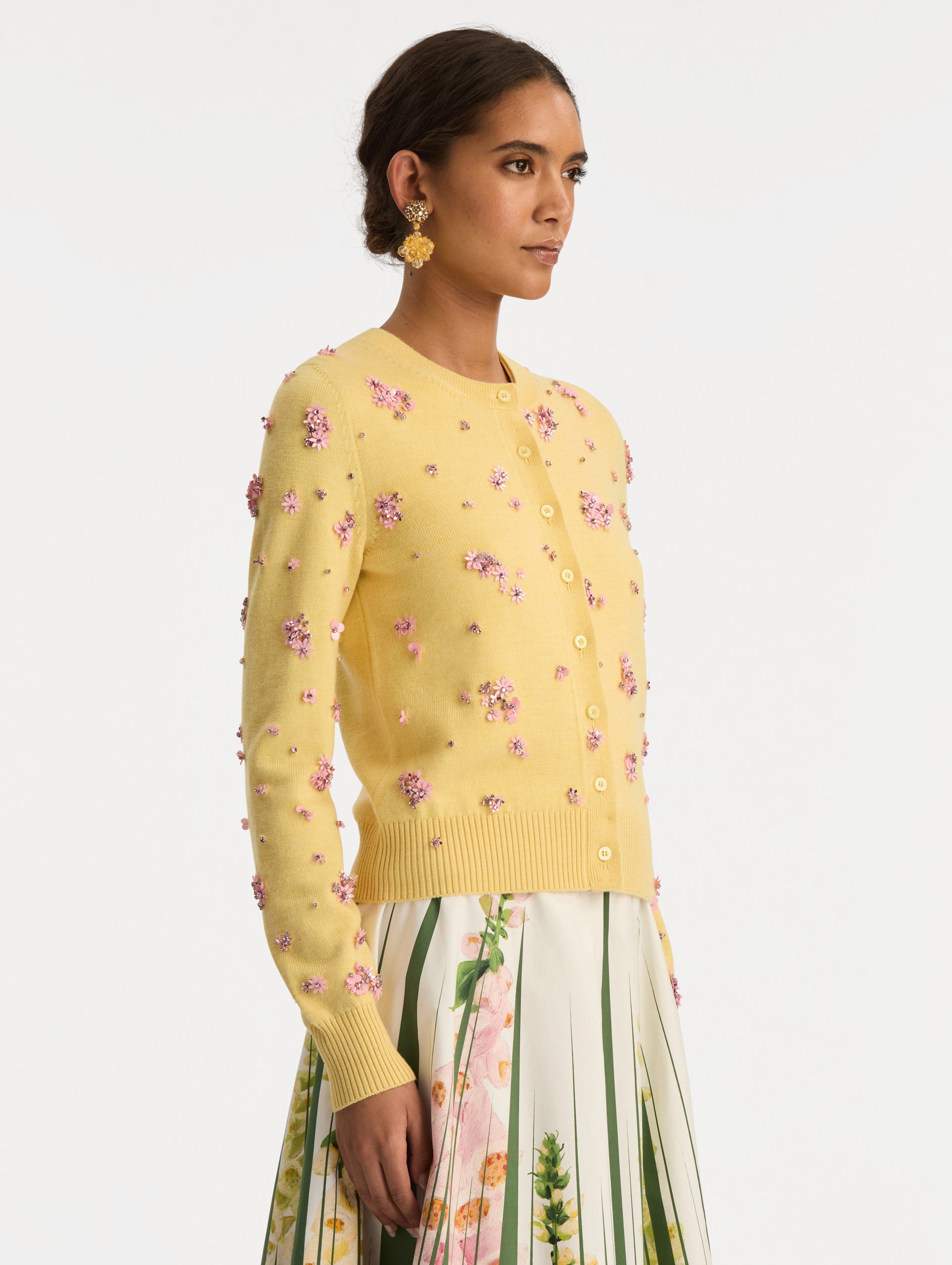 Pink Embellished Long Sleeve Cardigan