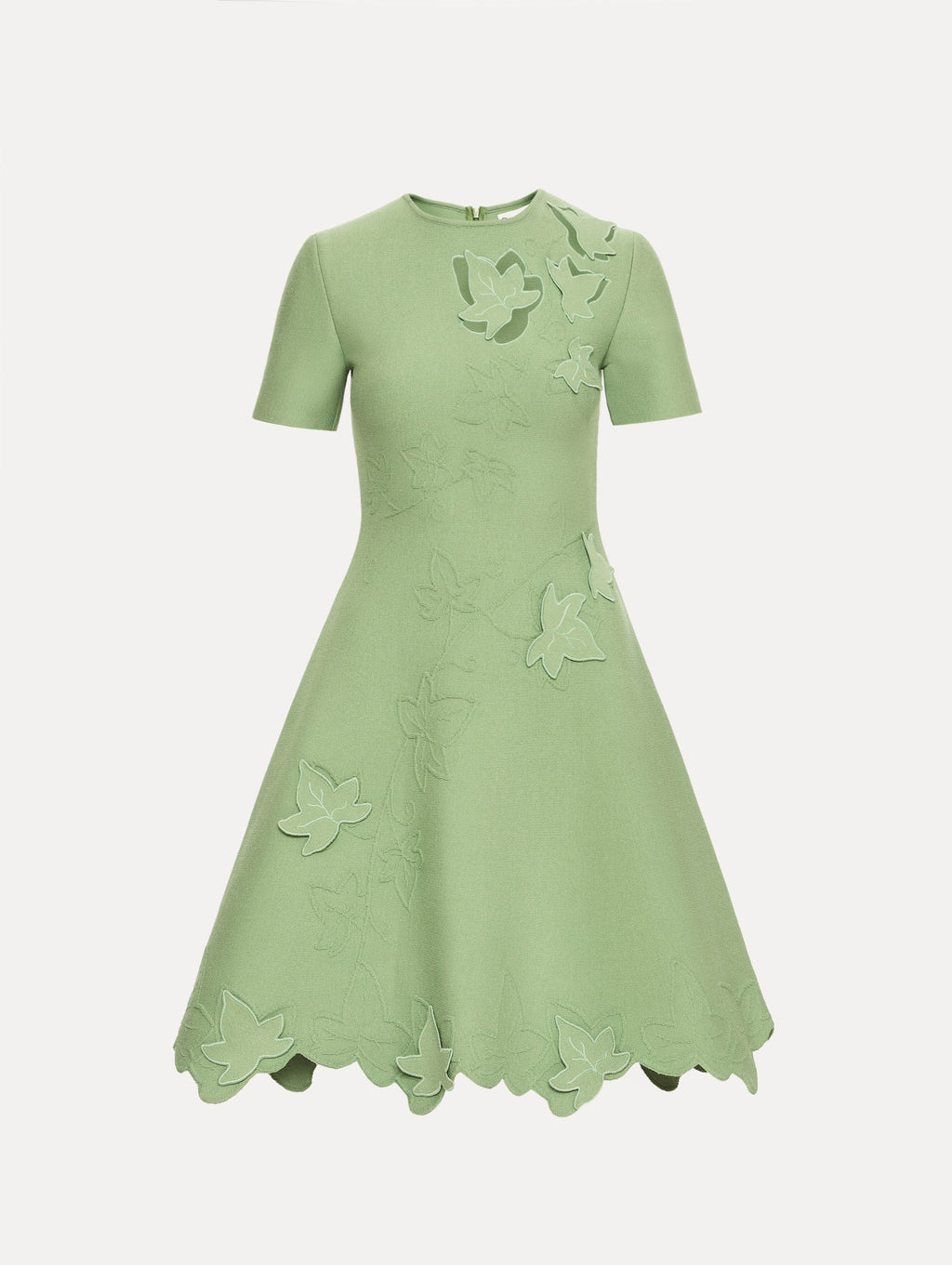 Mint Green Floral Embroidered A-Line Gown