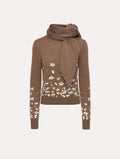 Sequined Brown Turtleneck Sweater