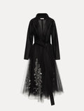Black Tulle Embroidered Gown