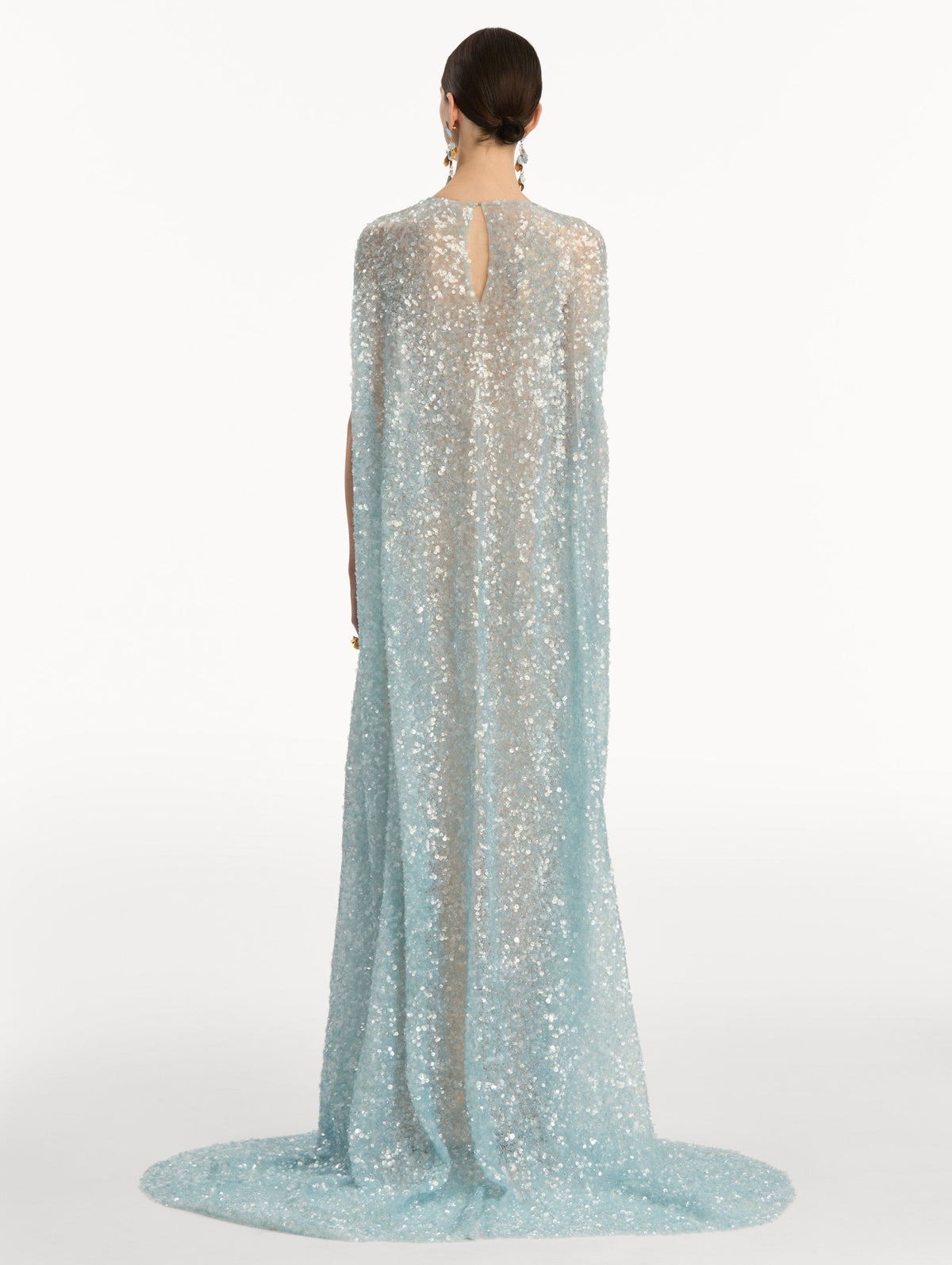Light Blue Embroidered Floor-Length Dress