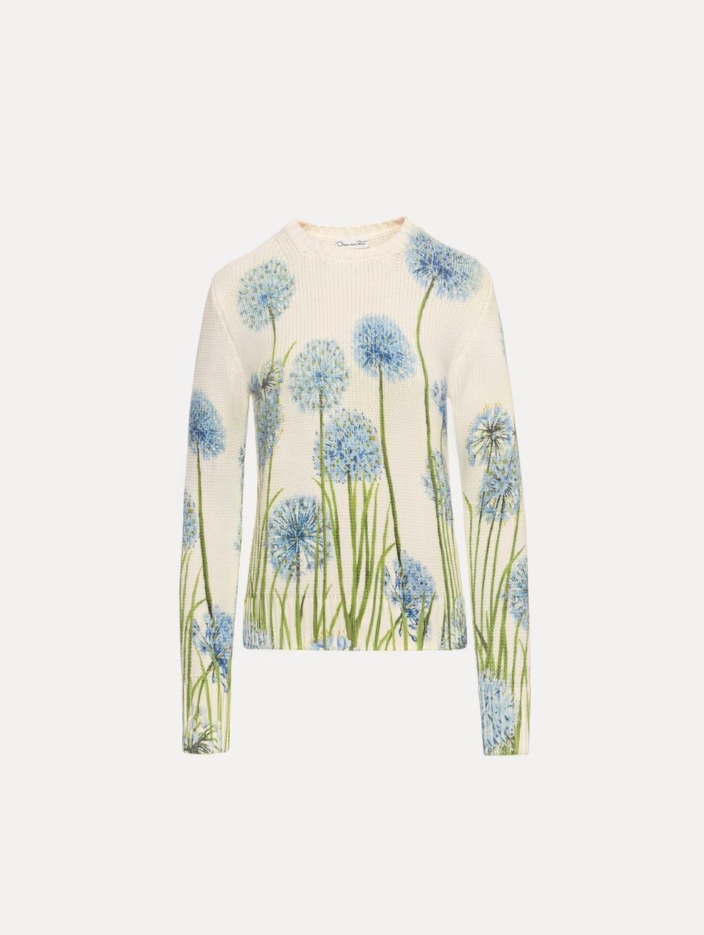 Cream Embroidered Flower Sweater