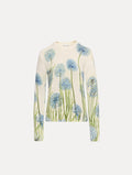 Cream Embroidered Flower Sweater