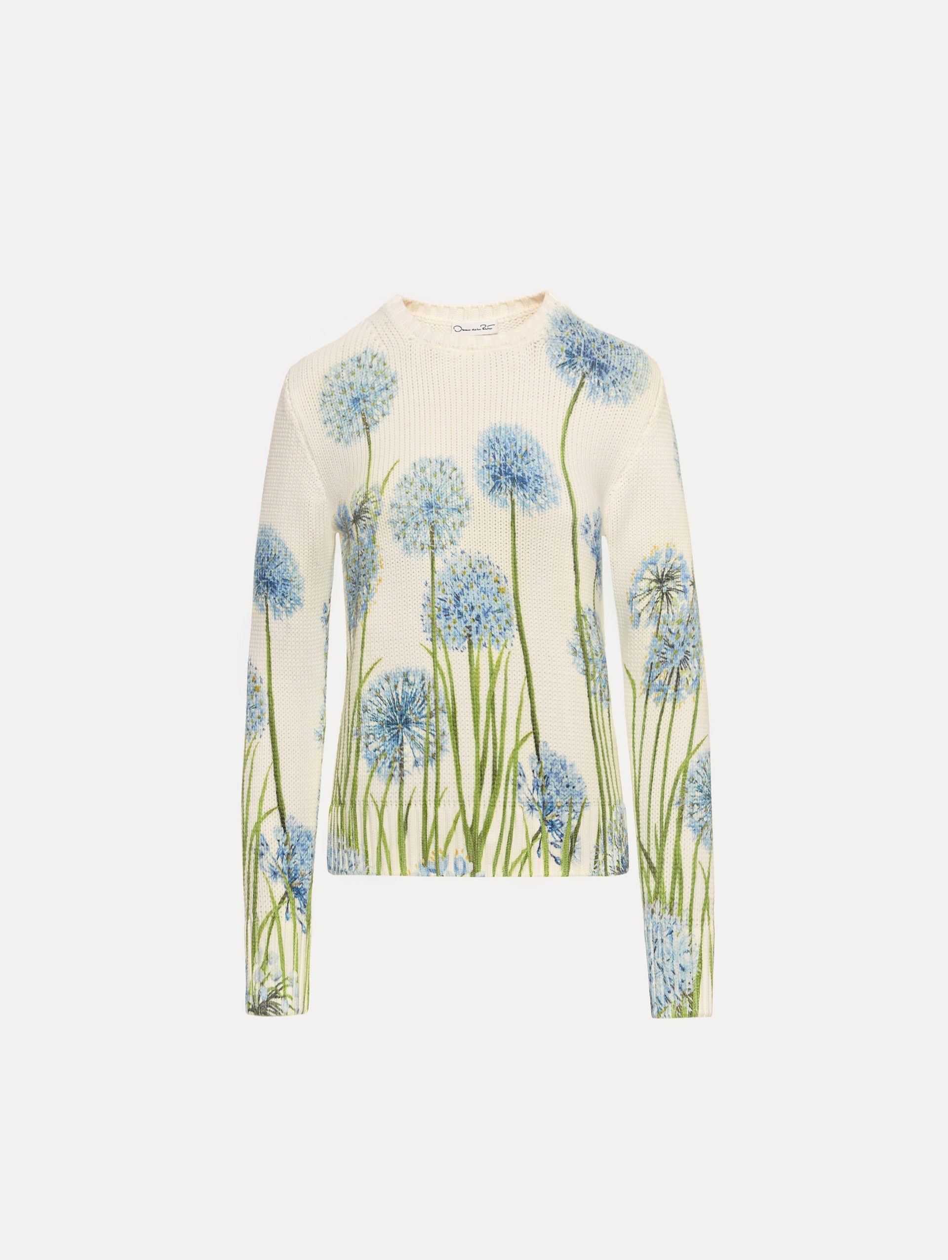 Cream Embroidered Flower Sweater