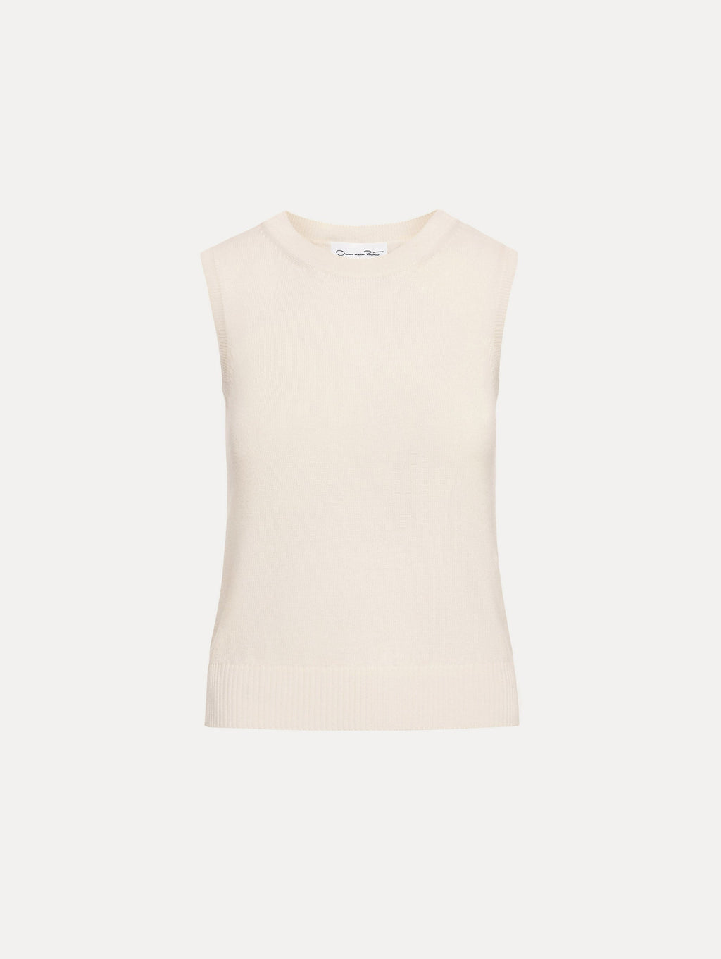 Ivory Round Neck Sleeveless Sweater‌