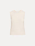 Ivory Round Neck Sleeveless Sweater‌
