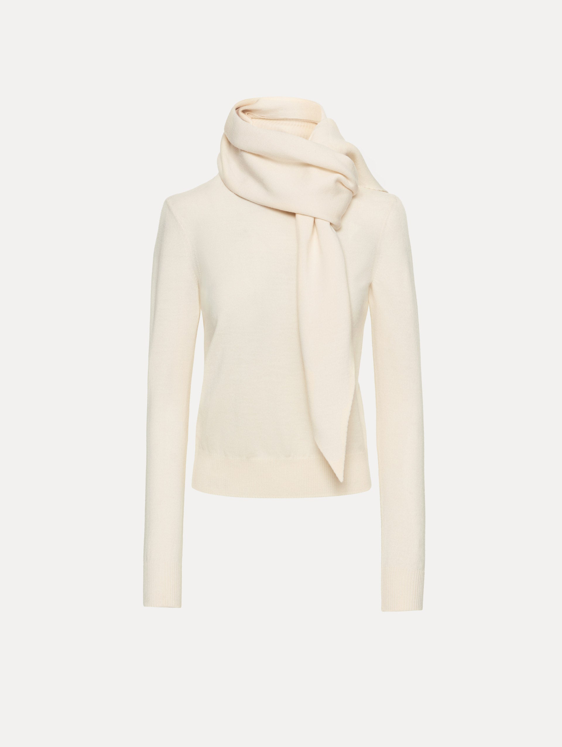 Elegant Scarf-Neck Sweater‌