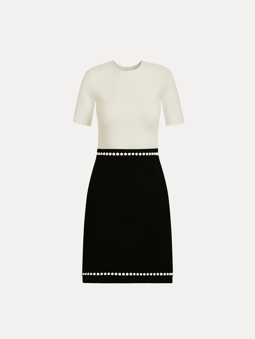Cream Black Short Sleeve Sheath Gown
