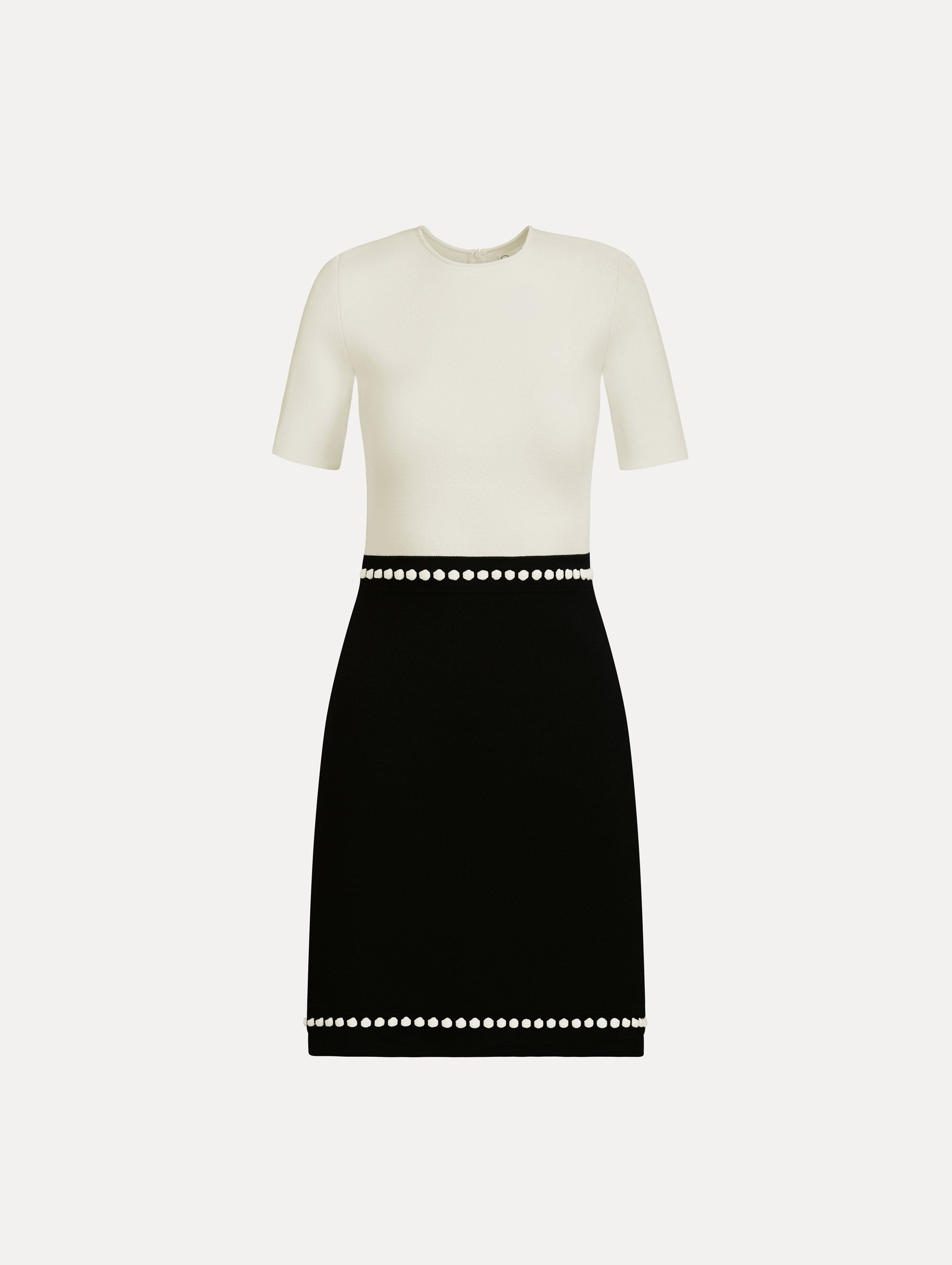 Cream Black Short Sleeve Sheath Gown