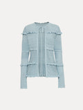 ‌Light Blue Crochet Knit Cardigan