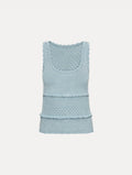 Light Blue Lace-Up Knit Tank