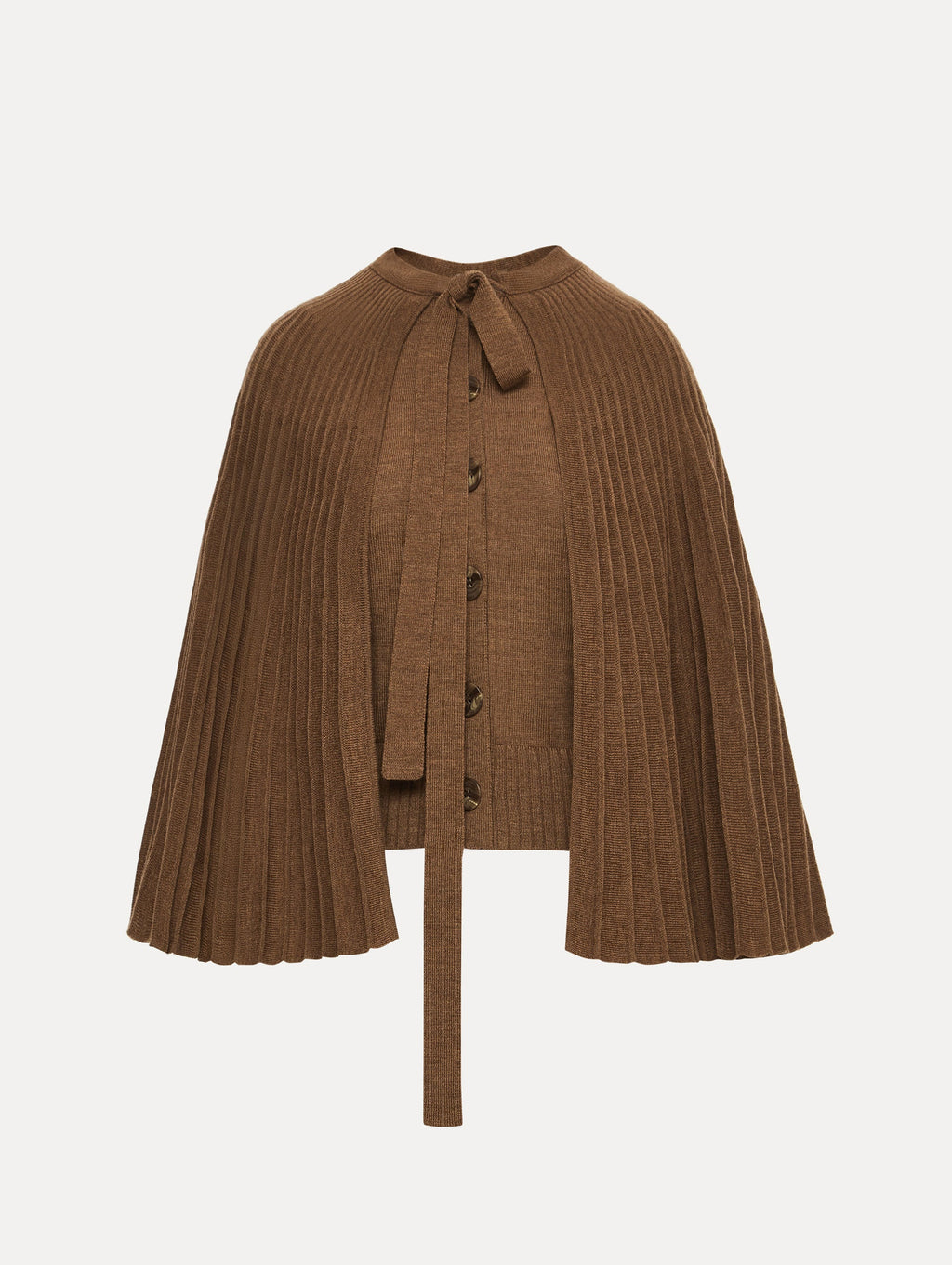 ‌Buttoned Pleated Cardigan