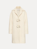 Floral Button Longline Bouclé Coat