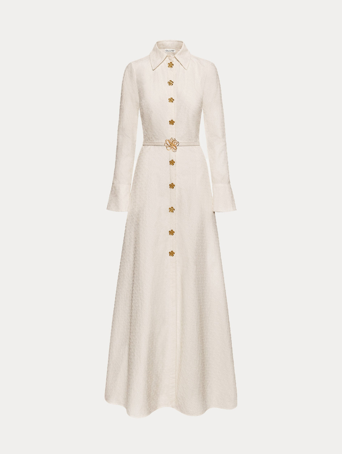 Elegant Buttoned Floor-Length Dress