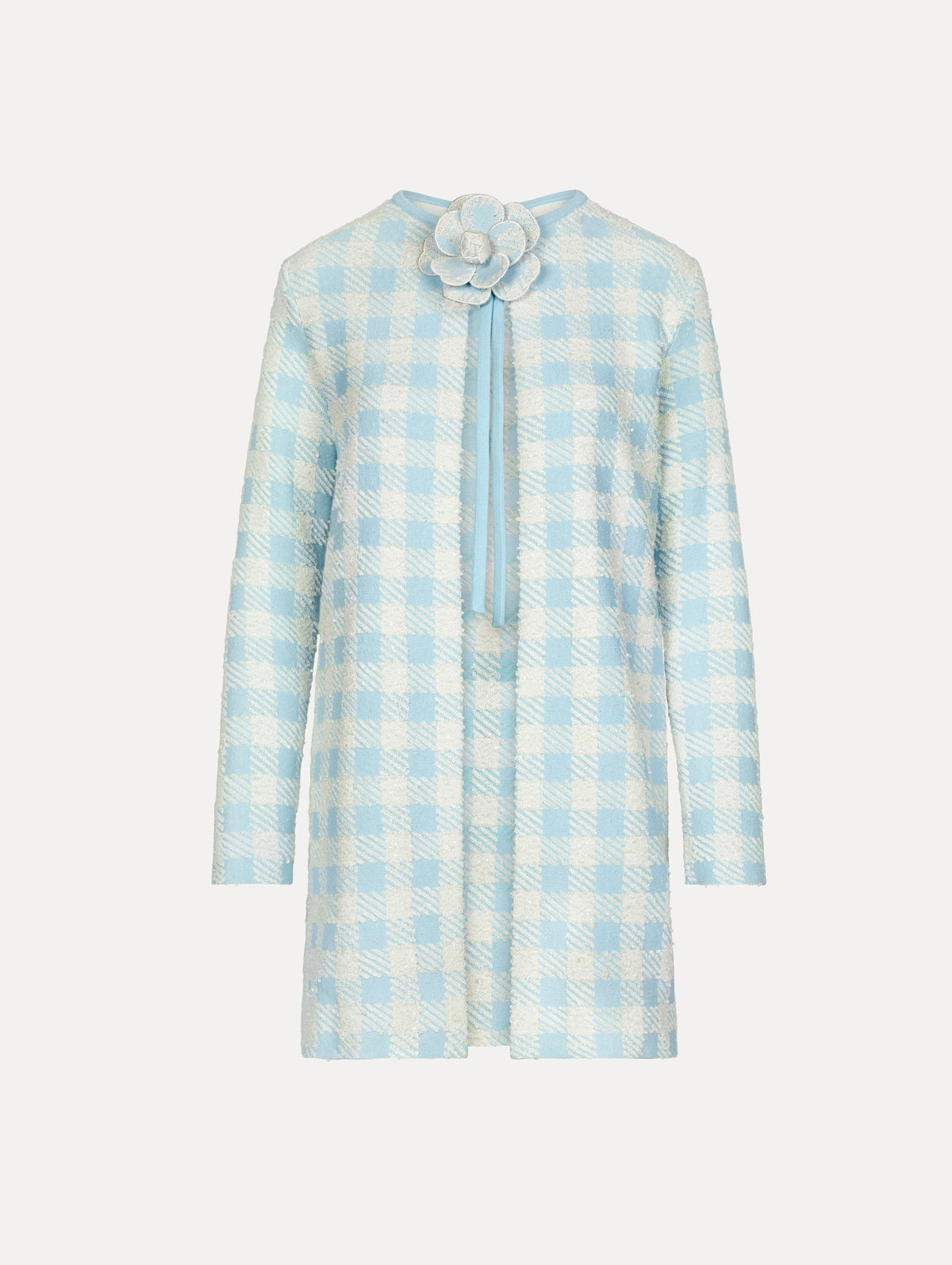 Checkered Floral Tweed Jacket