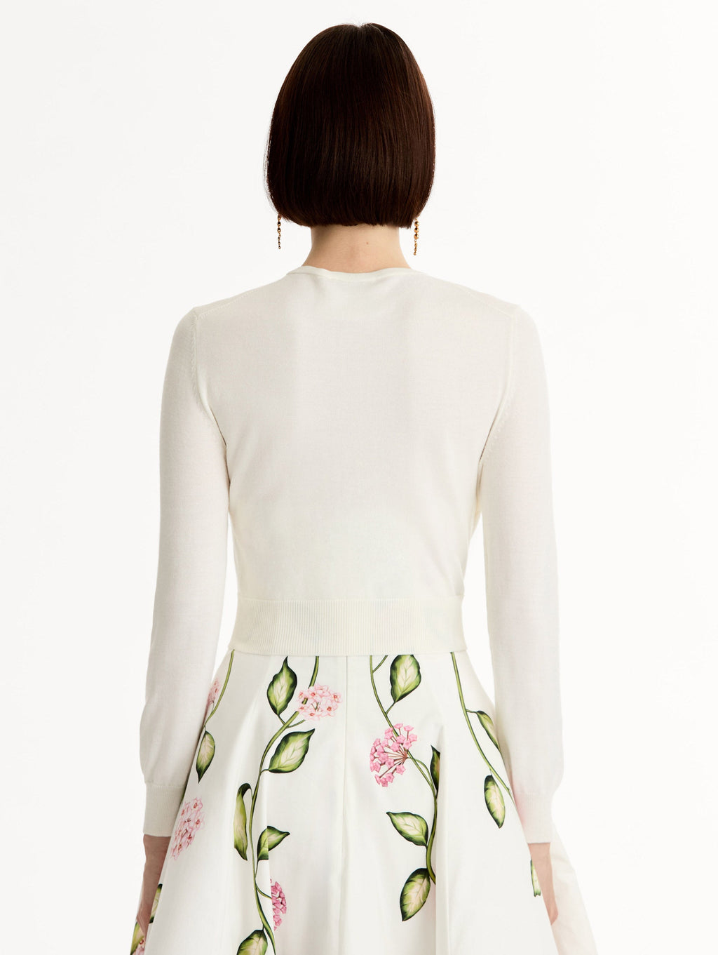 Cream Floral Embroidered Cardigan