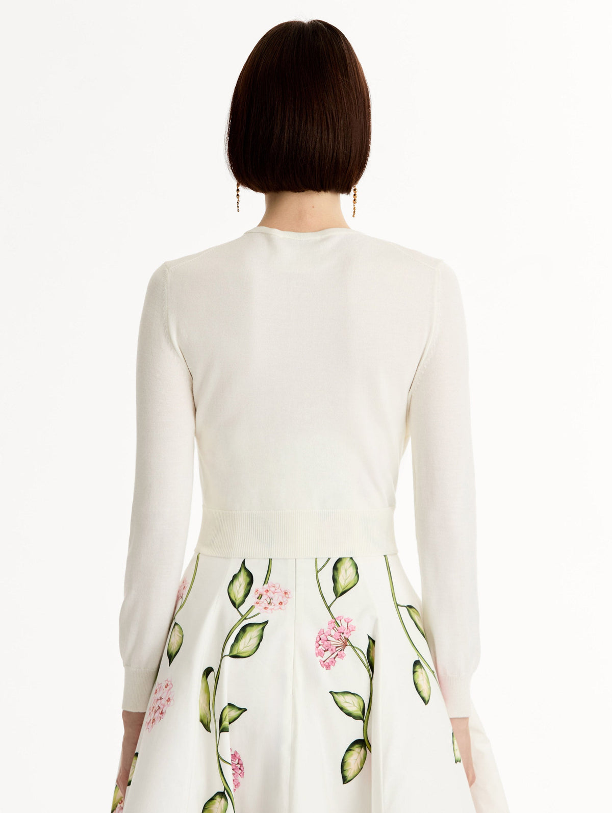 Cream Floral Embroidered Cardigan
