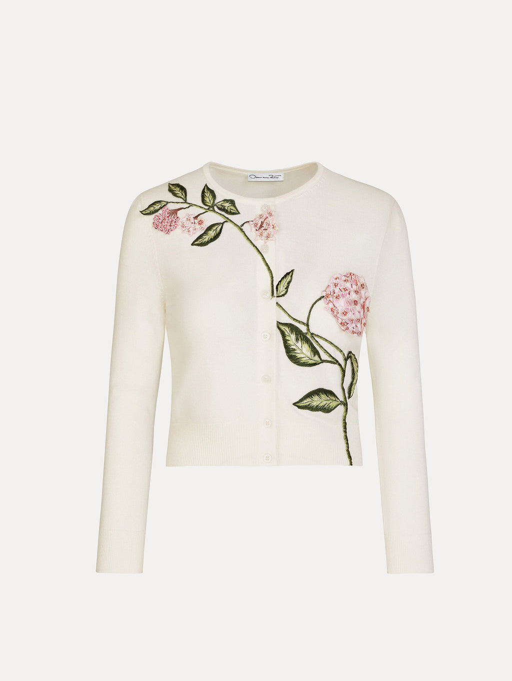 Cream Floral Embroidered Cardigan